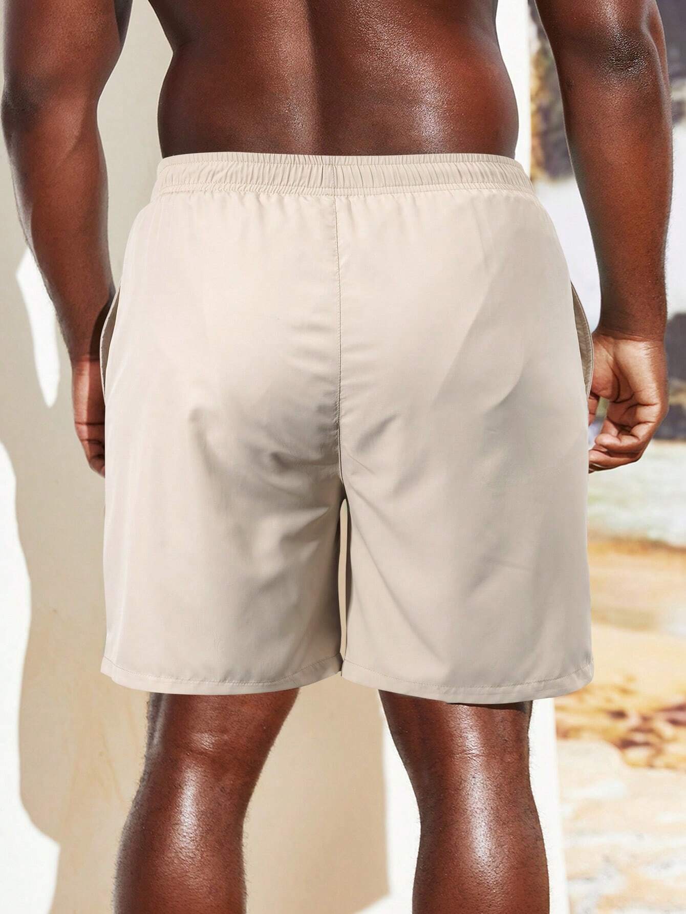 Drawstring Waist Slant Pocket Shorts-Waves And Trunks