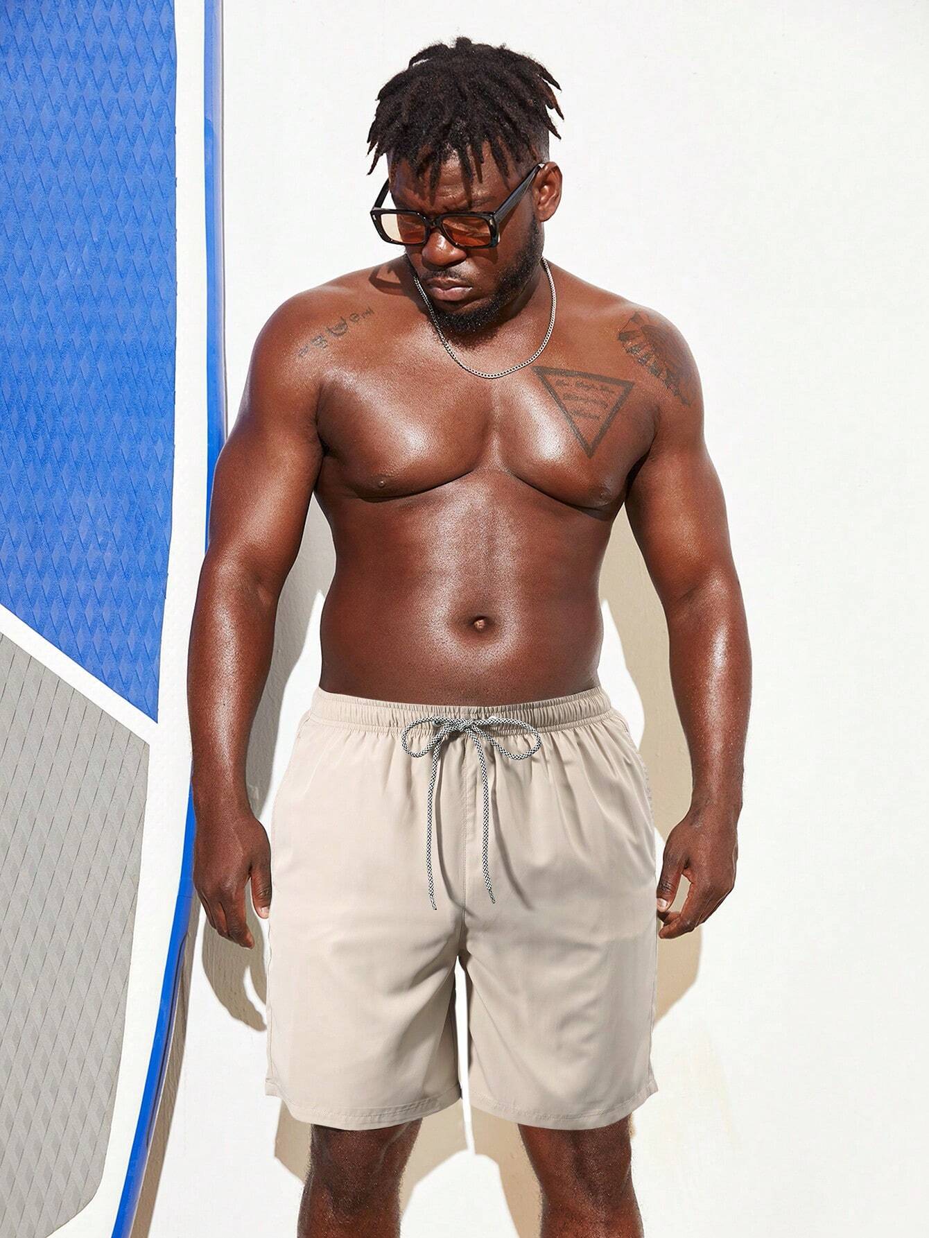 Drawstring Waist Slant Pocket Shorts-Waves And Trunks