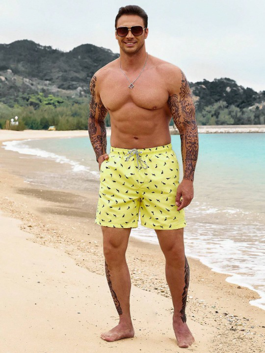 Allover Shark Print Swim Shorts-Waves And Trunks