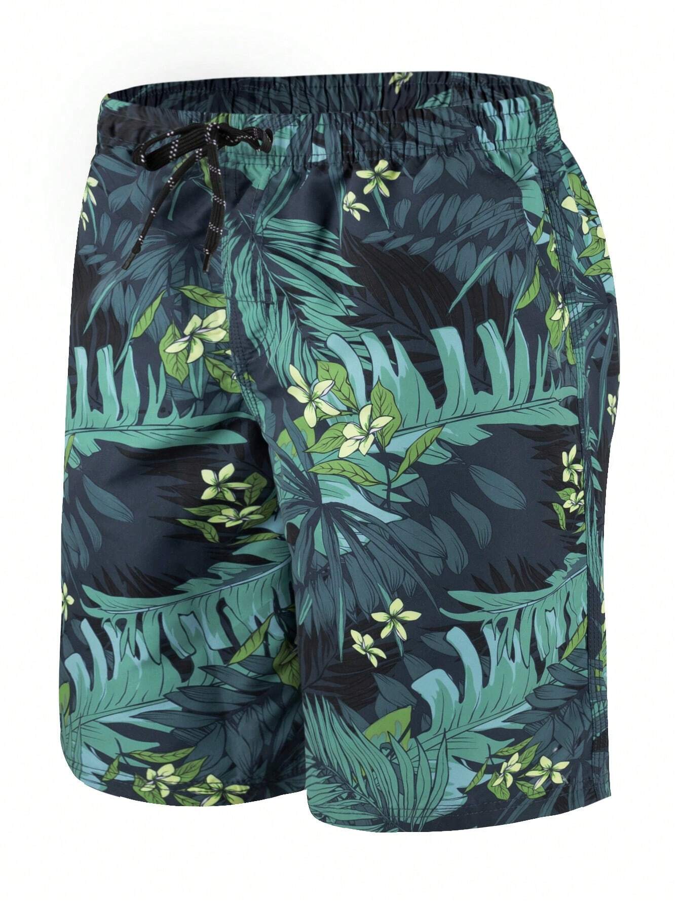 Tropical Print Swim Trunks-Waves And Trunks