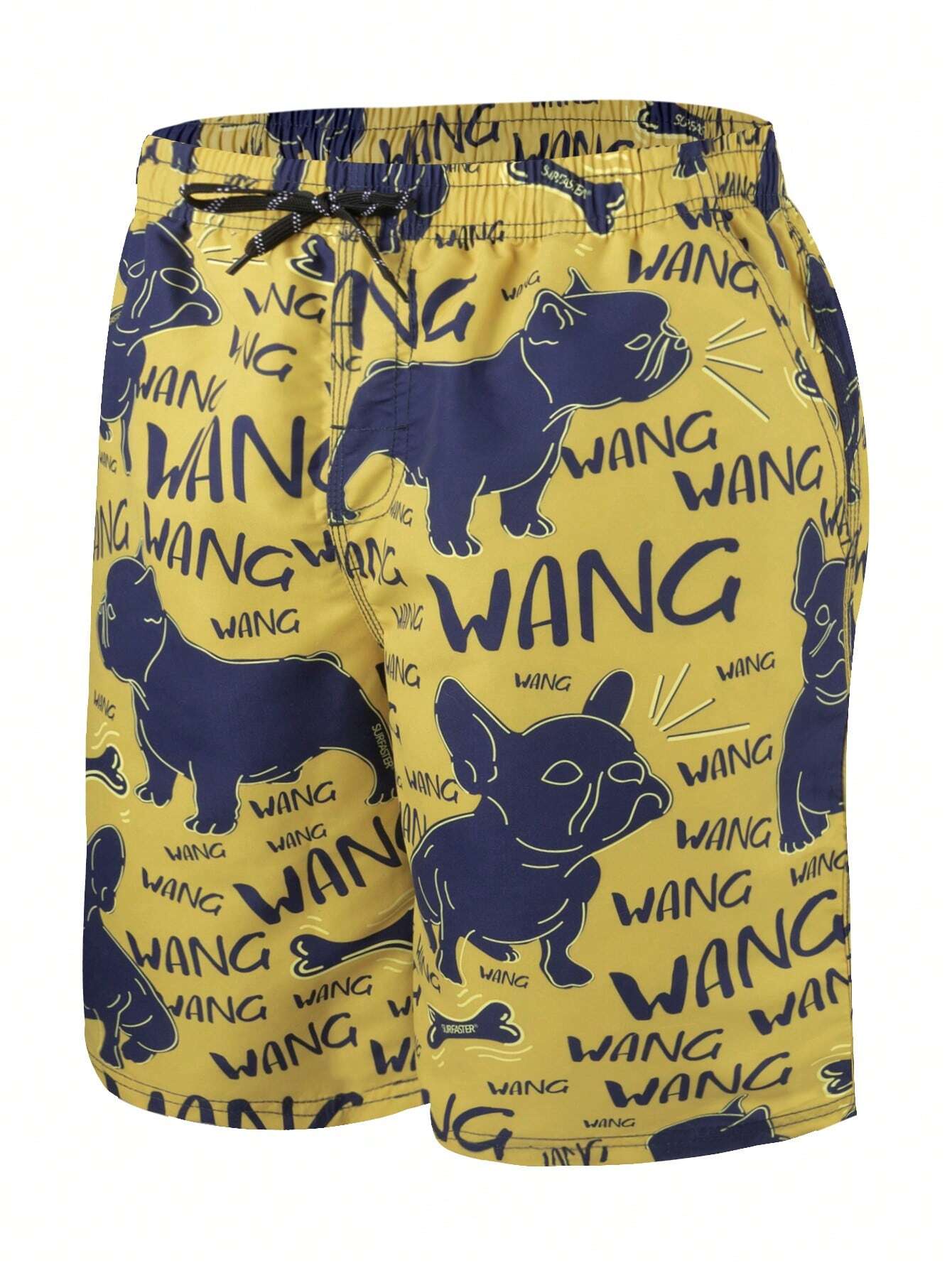 Cartoon And Letter Print Swim Shorts-Waves And Trunks