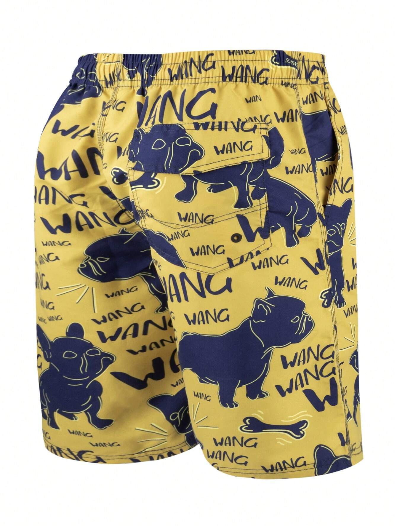 Cartoon And Letter Print Swim Shorts-Waves And Trunks