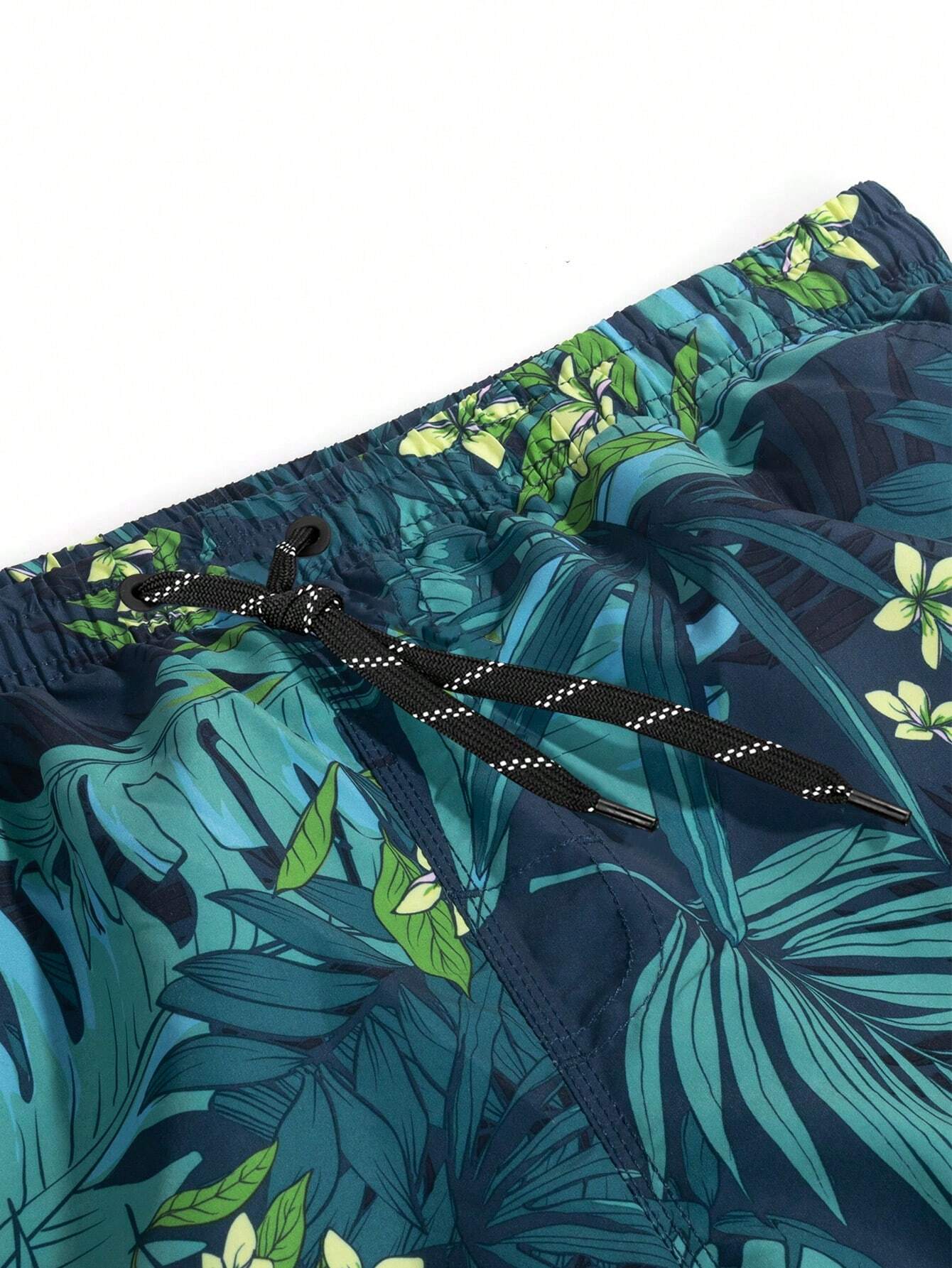 Tropical Print Swim Trunks-Waves And Trunks