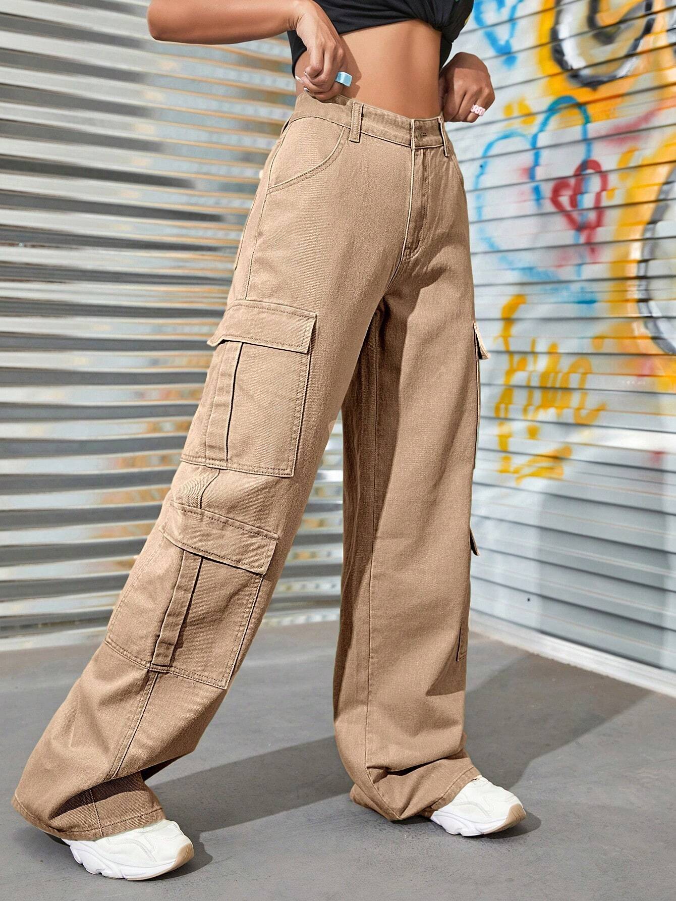 Zipper Fly Flap Pocket Jeans-Waves And Trunks