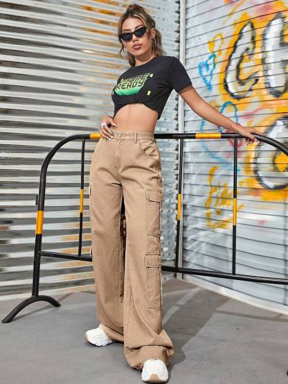 Zipper Fly Flap Pocket Jeans-Waves And Trunks