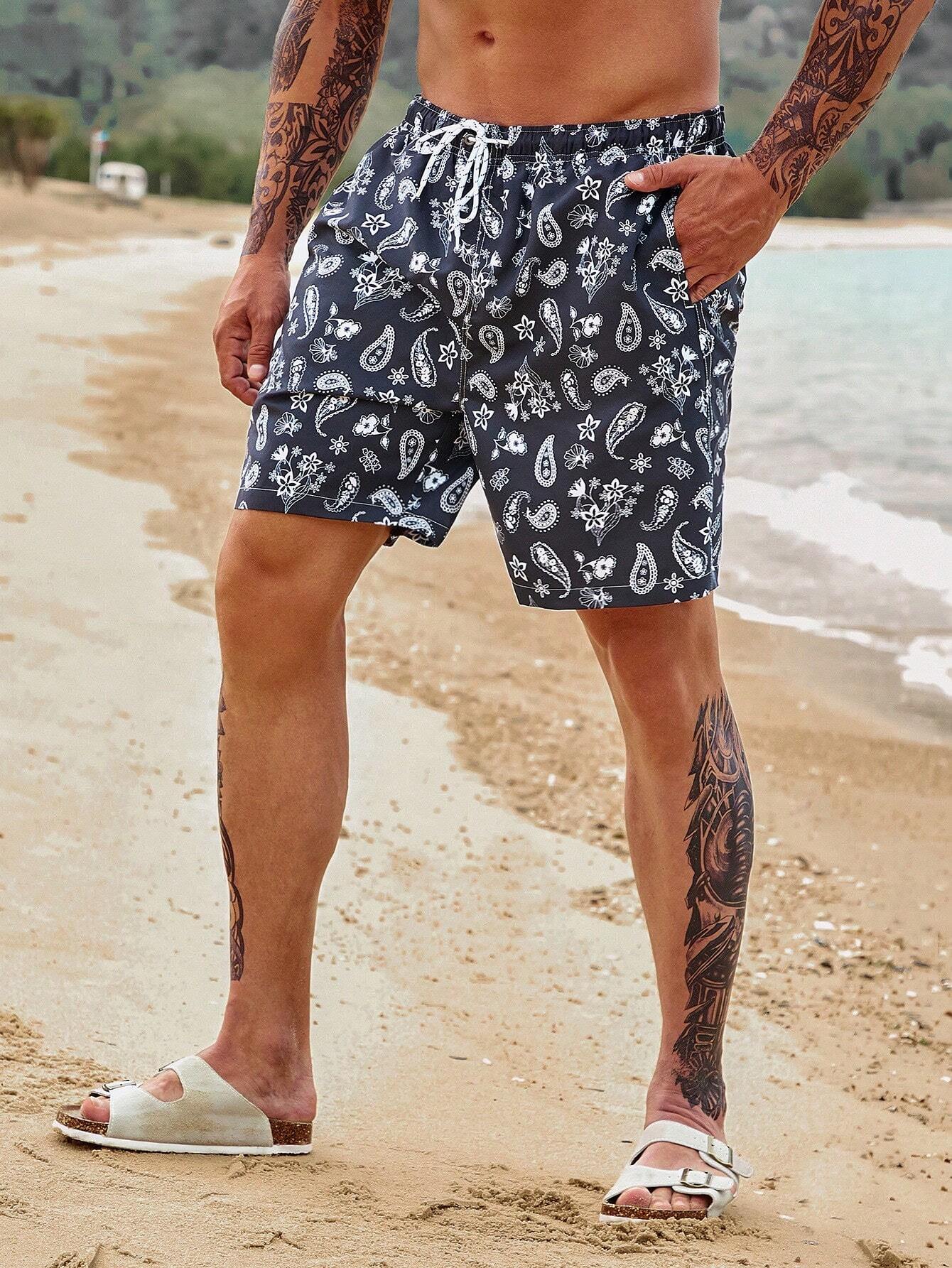 Paisley Print Swim Trunks-Waves And Trunks