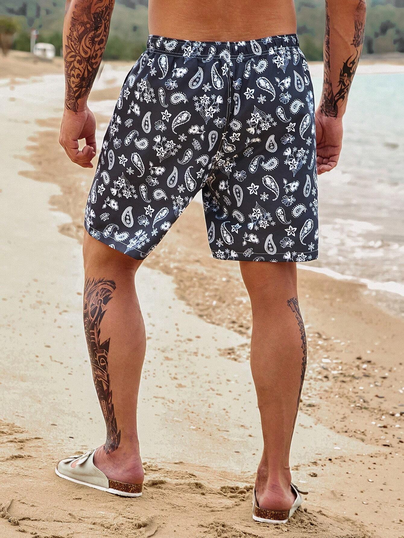 Paisley Print Swim Trunks-Waves And Trunks