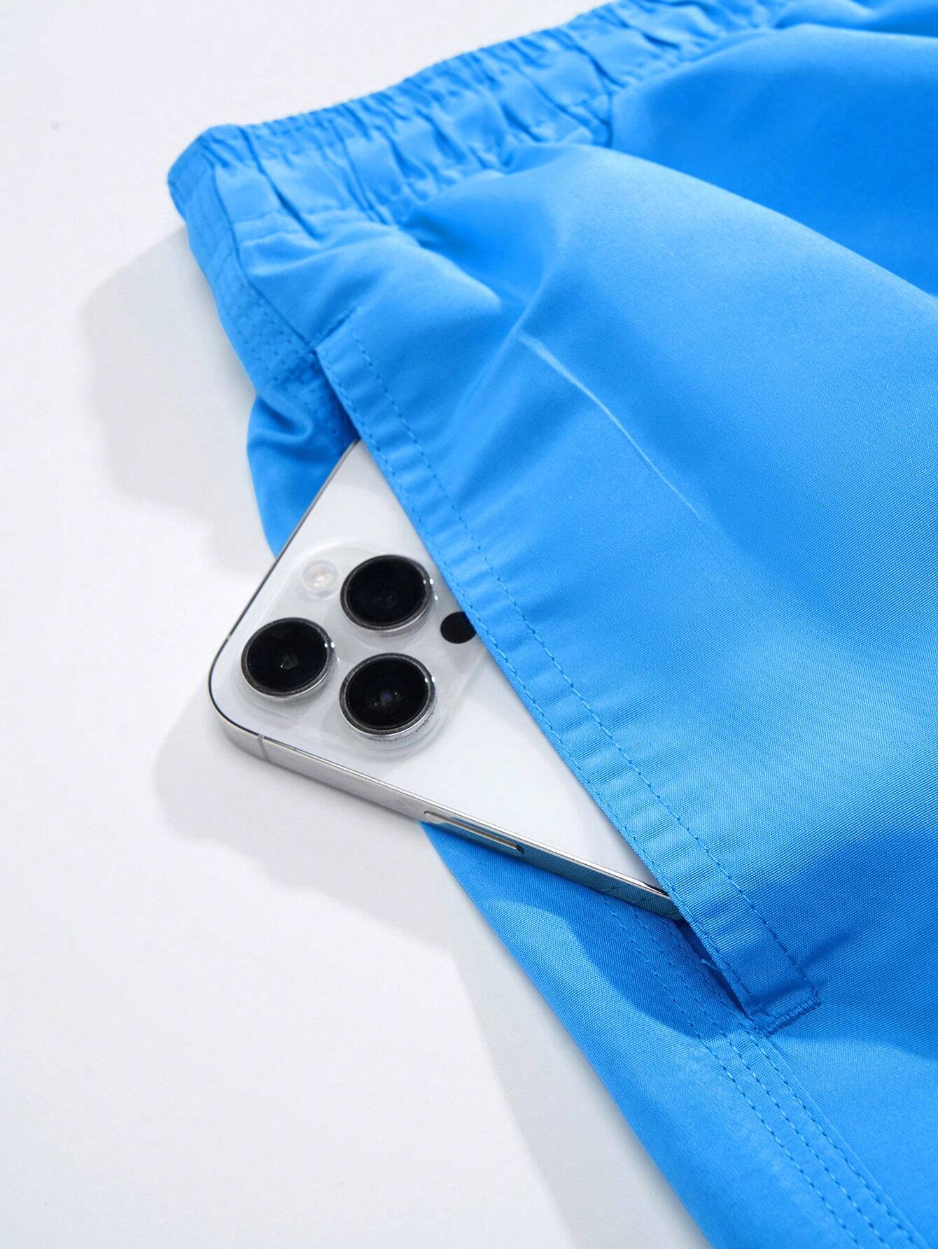 Drawstring Waist Swim Trunks-Waves And Trunks