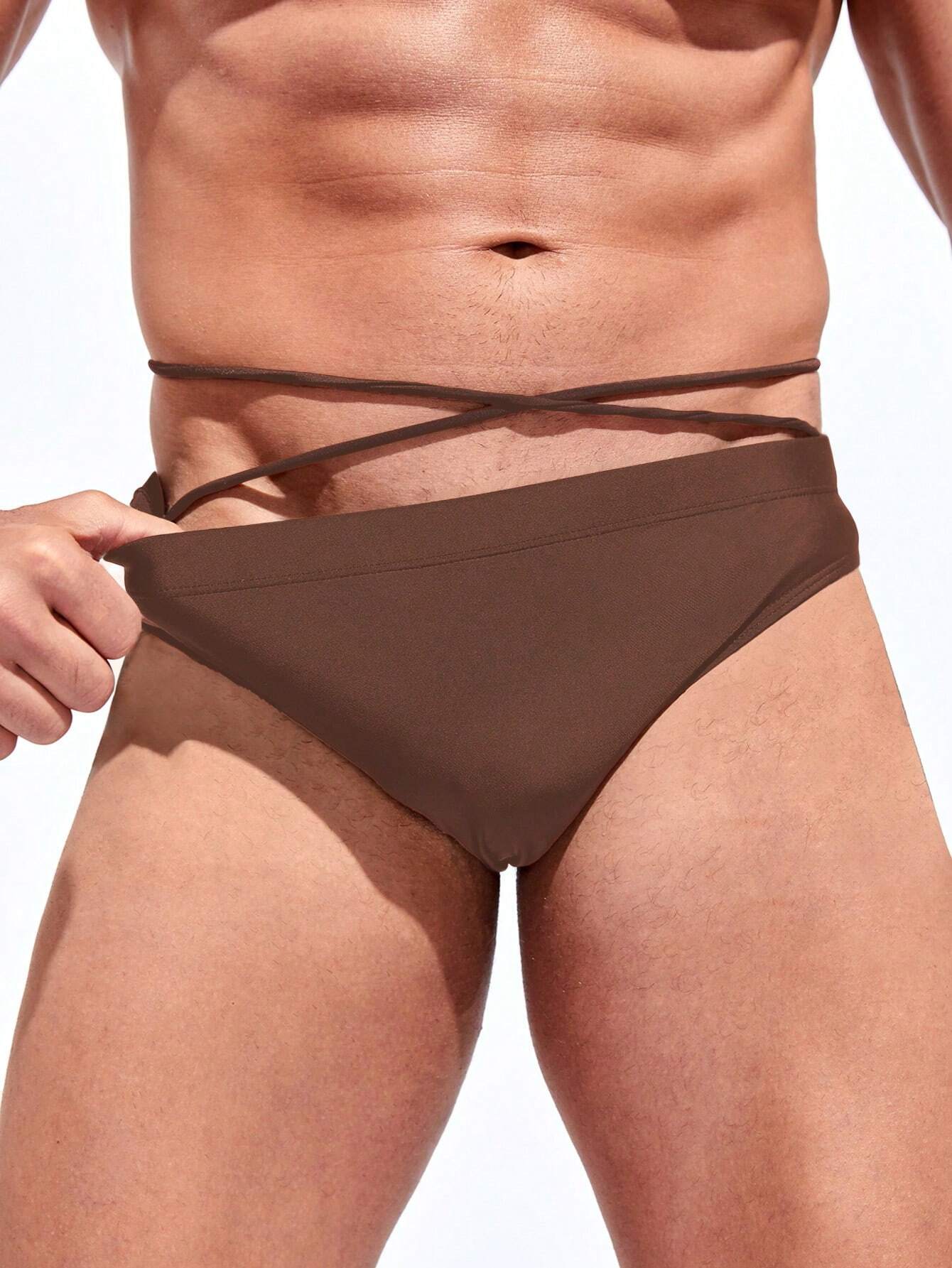 Medium Stretch Solid Color Swim Brief-Waves And Trunks