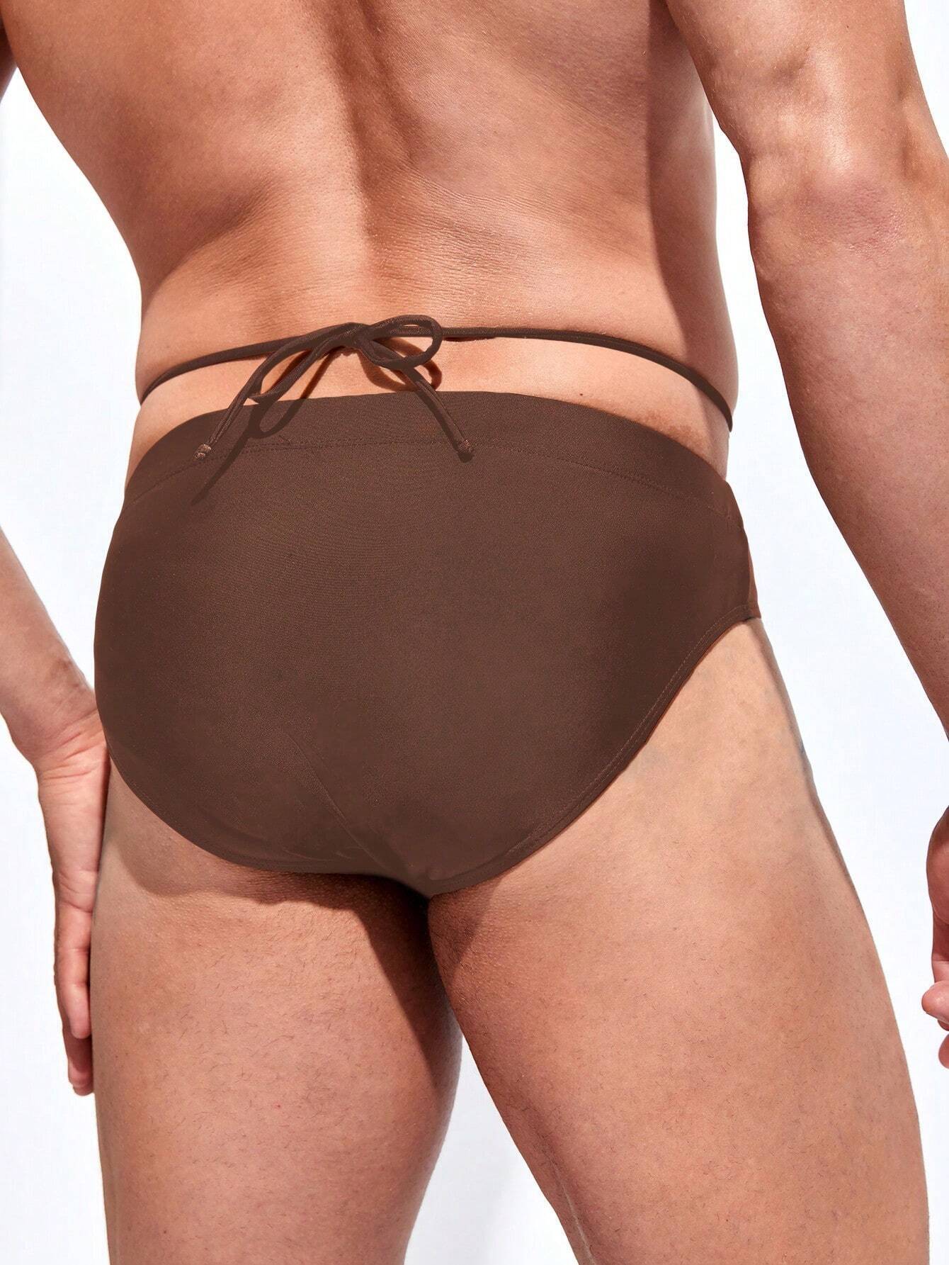 Medium Stretch Solid Color Swim Brief-Waves And Trunks