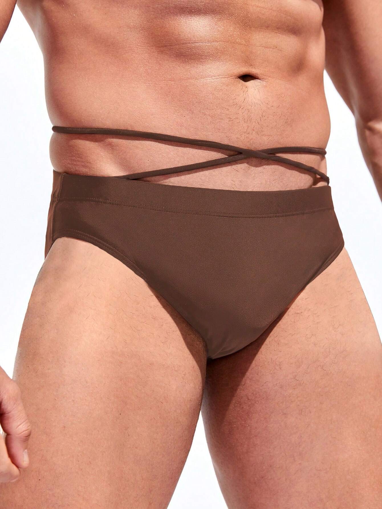 Medium Stretch Solid Color Swim Brief-Waves And Trunks