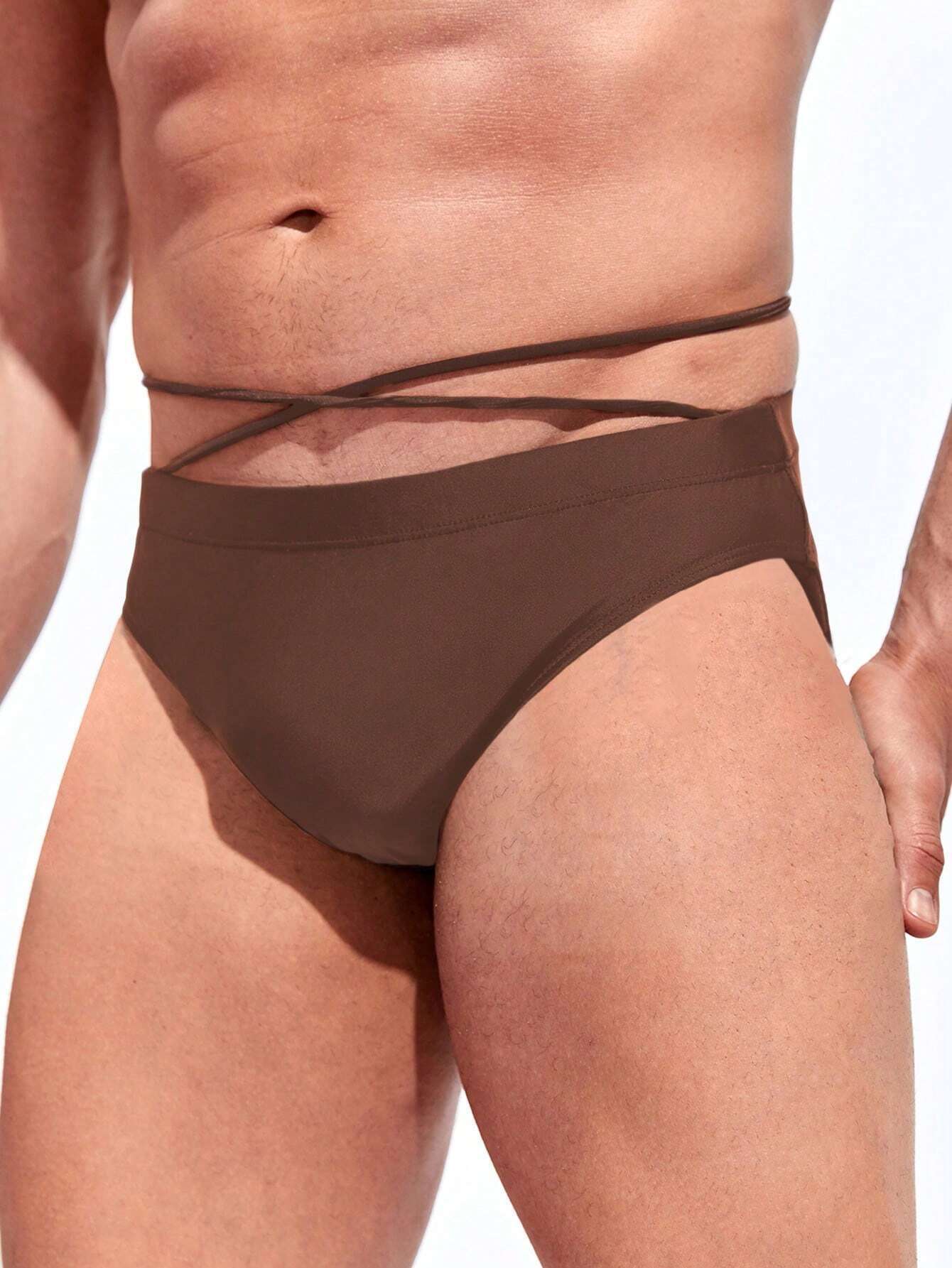 Medium Stretch Solid Color Swim Brief-Waves And Trunks