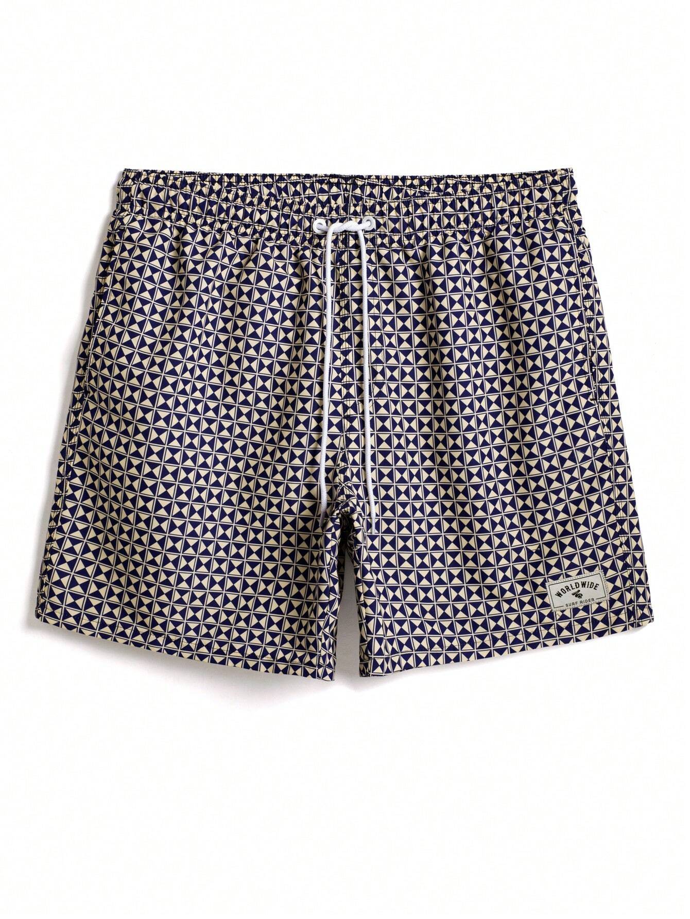 Vibrant Patterned Swim Trunks-Waves And Trunks