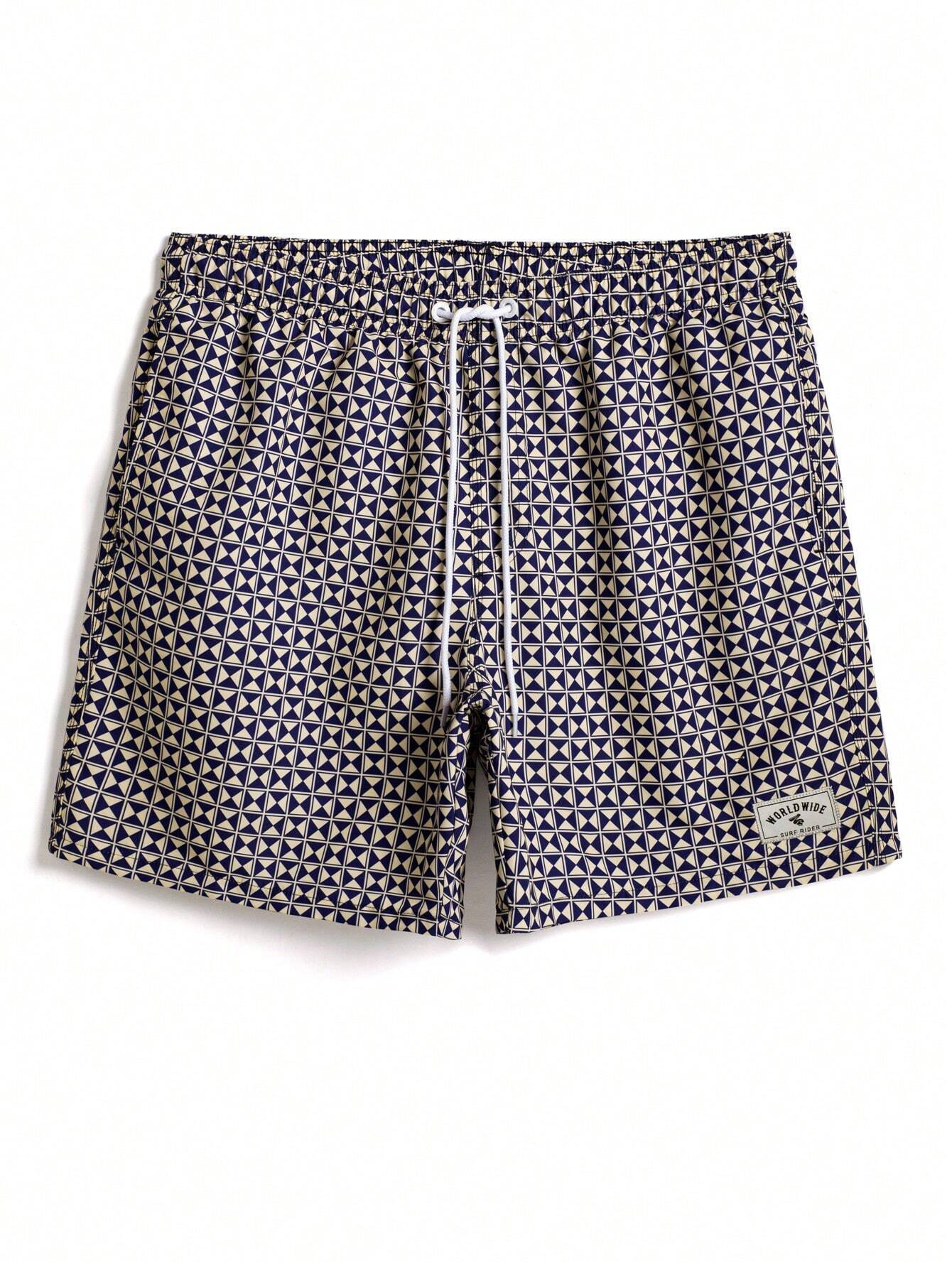 Vibrant Patterned Swim Trunks-Waves And Trunks