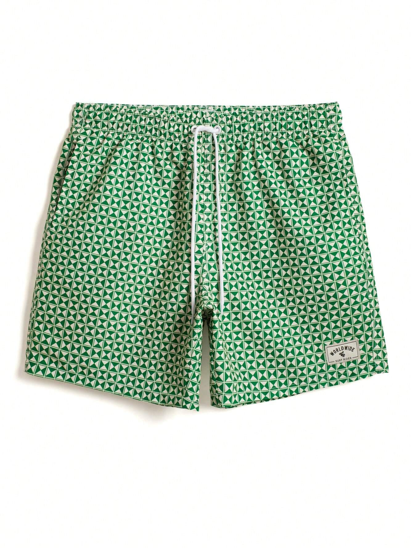 Vibrant Patterned Swim Trunks-Waves And Trunks