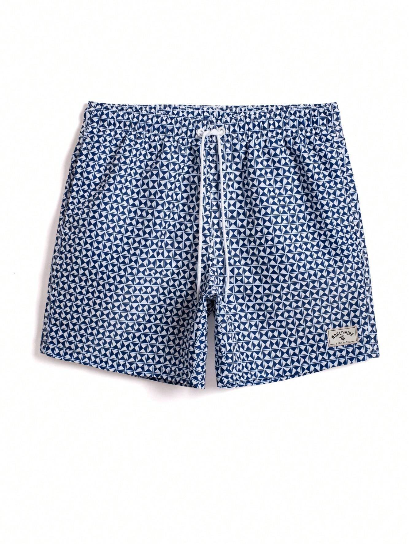 Vibrant Patterned Swim Trunks-Waves And Trunks