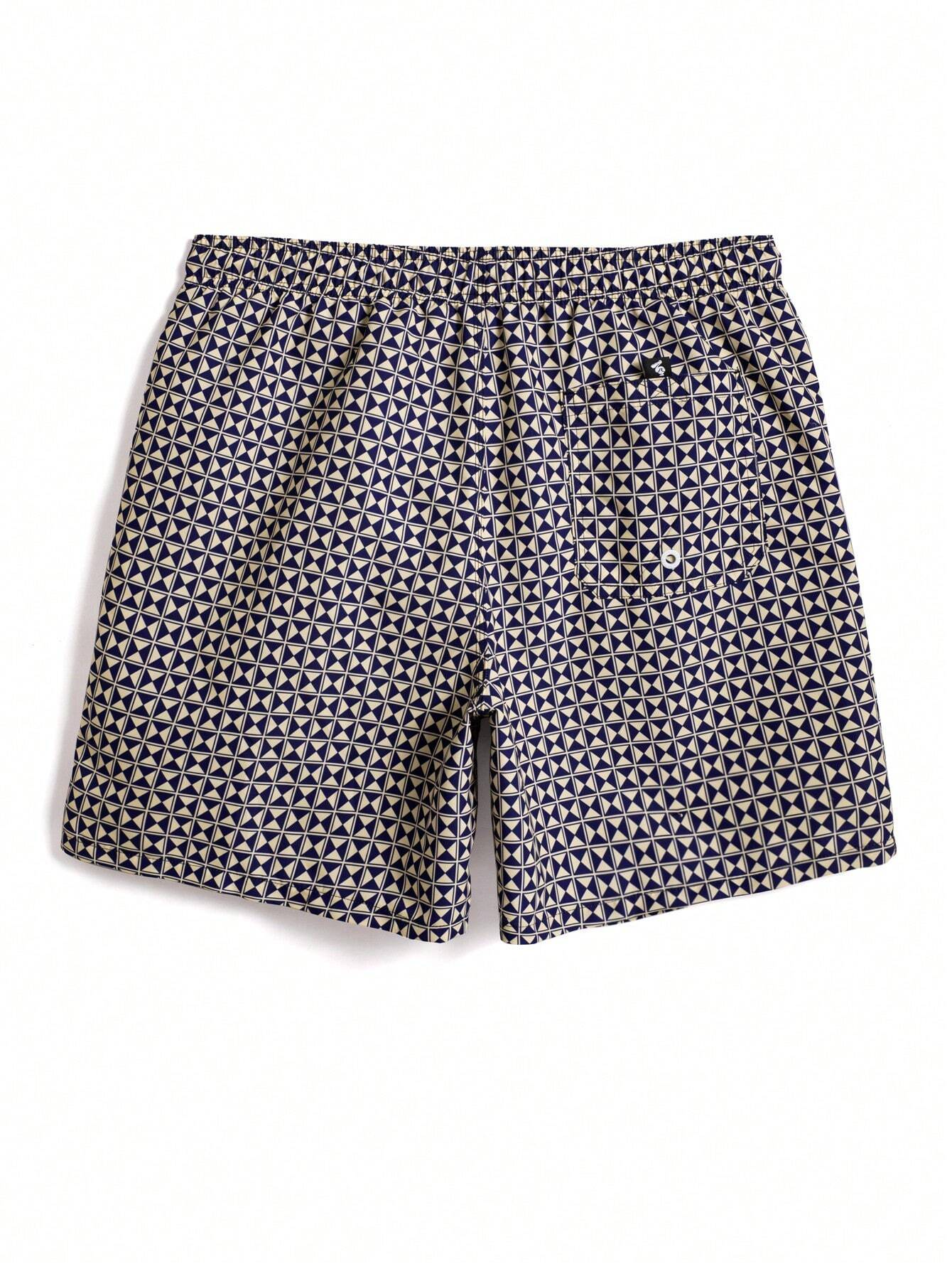 Vibrant Patterned Swim Trunks-Waves And Trunks