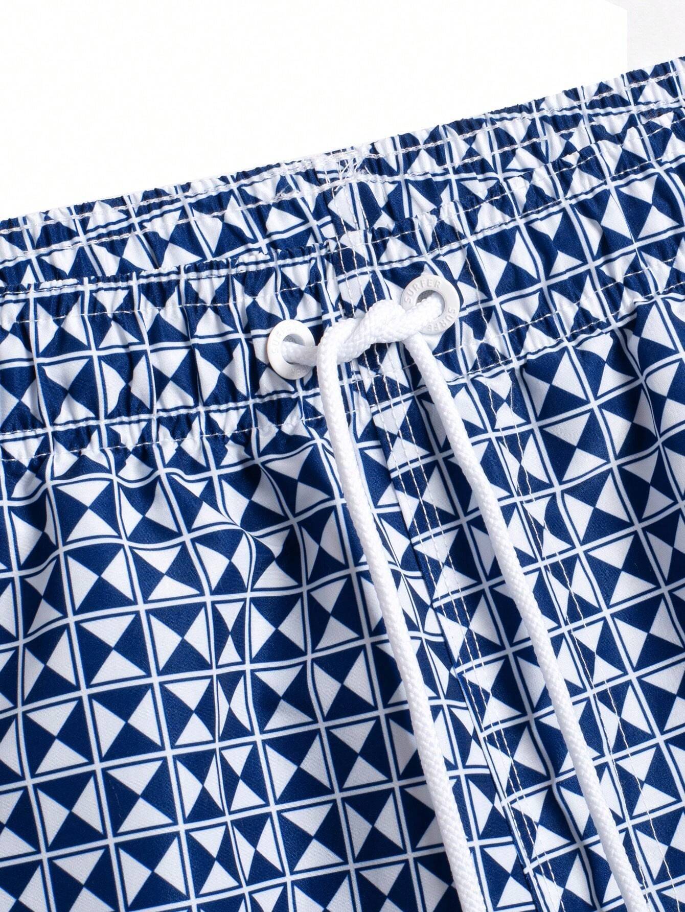 Vibrant Patterned Swim Trunks-Waves And Trunks