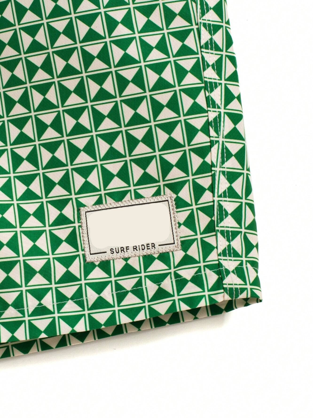 Non Stretch Allover Print Swim Trunks-Waves And Trunks