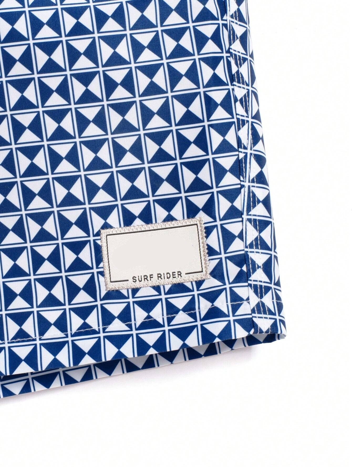 Non Stretch Allover Print Swim Trunks-Waves And Trunks