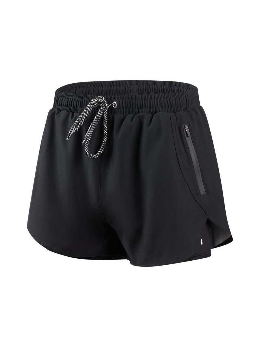 Zip Side Drawstring Waist Swim Trunks-Waves And Trunks