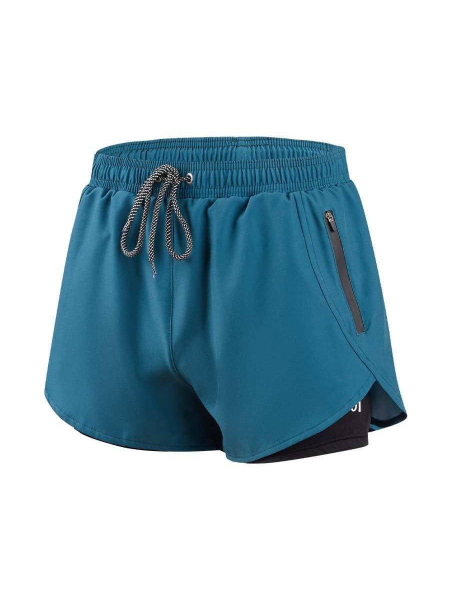 Zip Side Drawstring Waist Swim Trunks-Waves And Trunks