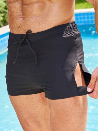 Waist Cut Out Swim Trunks-Waves And Trunks
