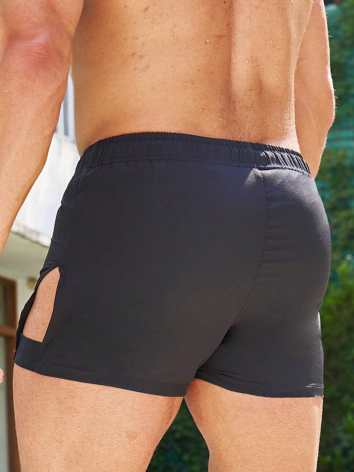 Waist Cut Out Swim Trunks-Waves And Trunks