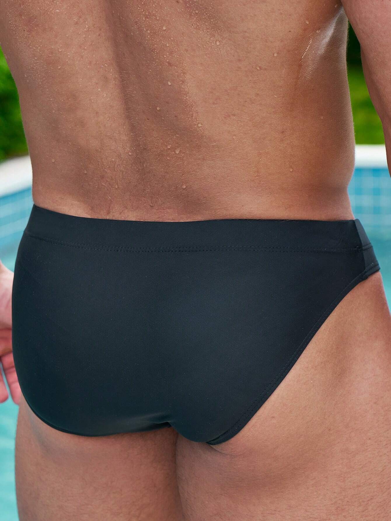 Contrast Panel Swim Brief-Waves And Trunks