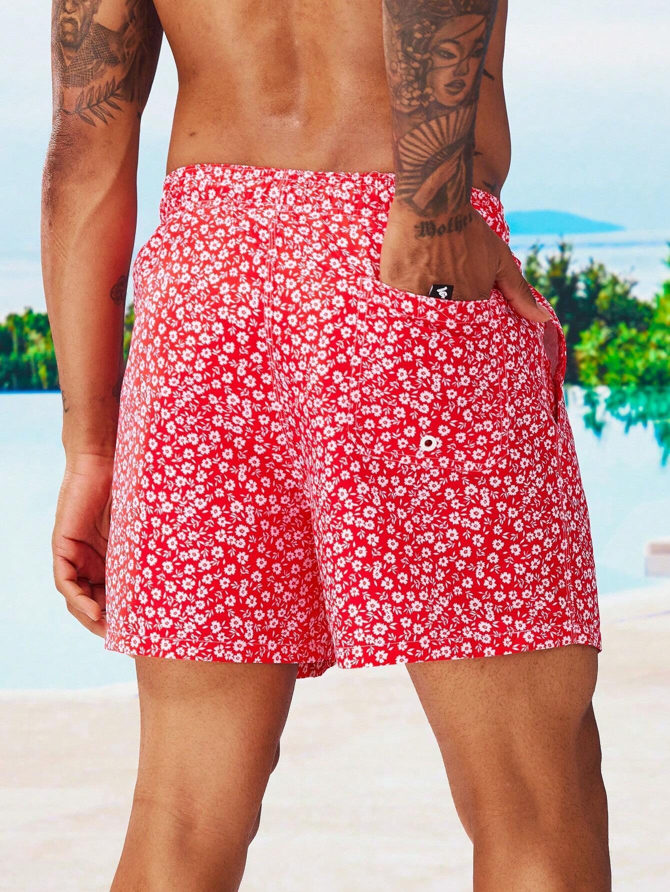 Letter Patched Detail Swim Trunks-Waves And Trunks