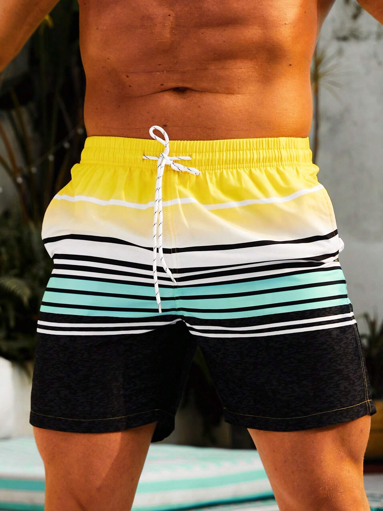 Summer Vibes Striped Print Shorts-Waves And Trunks