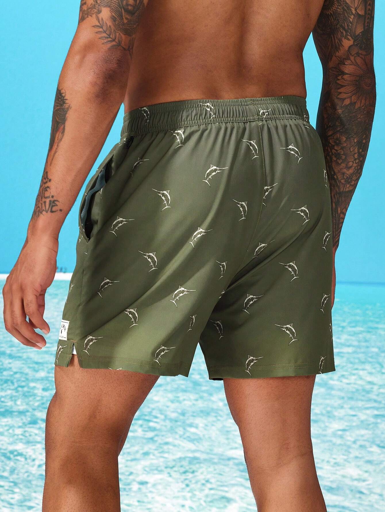 Whale Print 2 In 1 Swim Trunks-Waves And Trunks