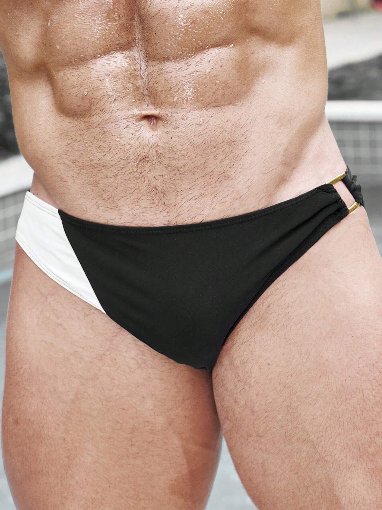 Metal Buckle Detail Swim Brief-Waves And Trunks