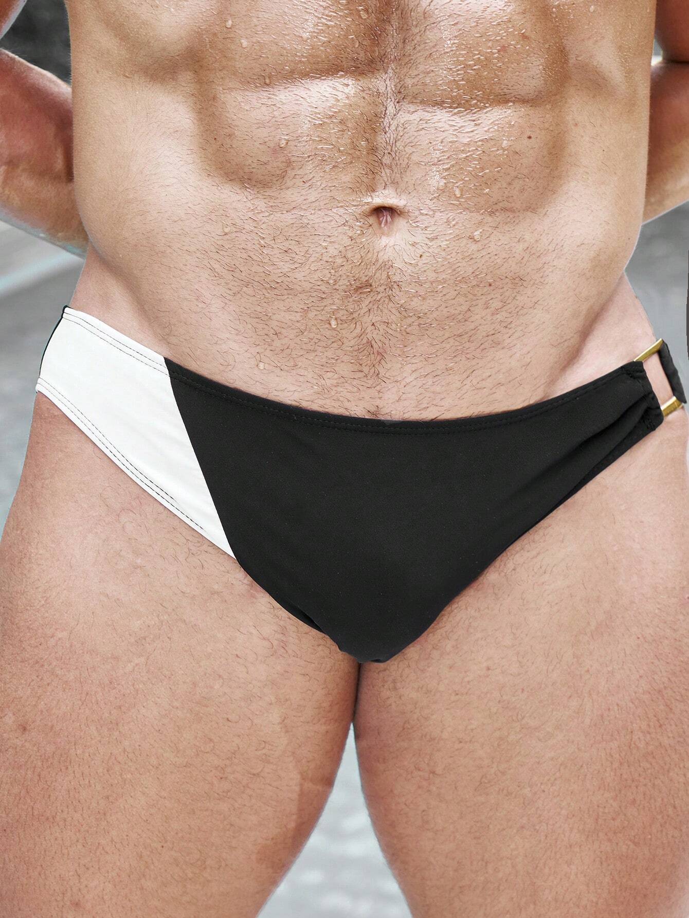 Metal Buckle Detail Swim Brief-Waves And Trunks