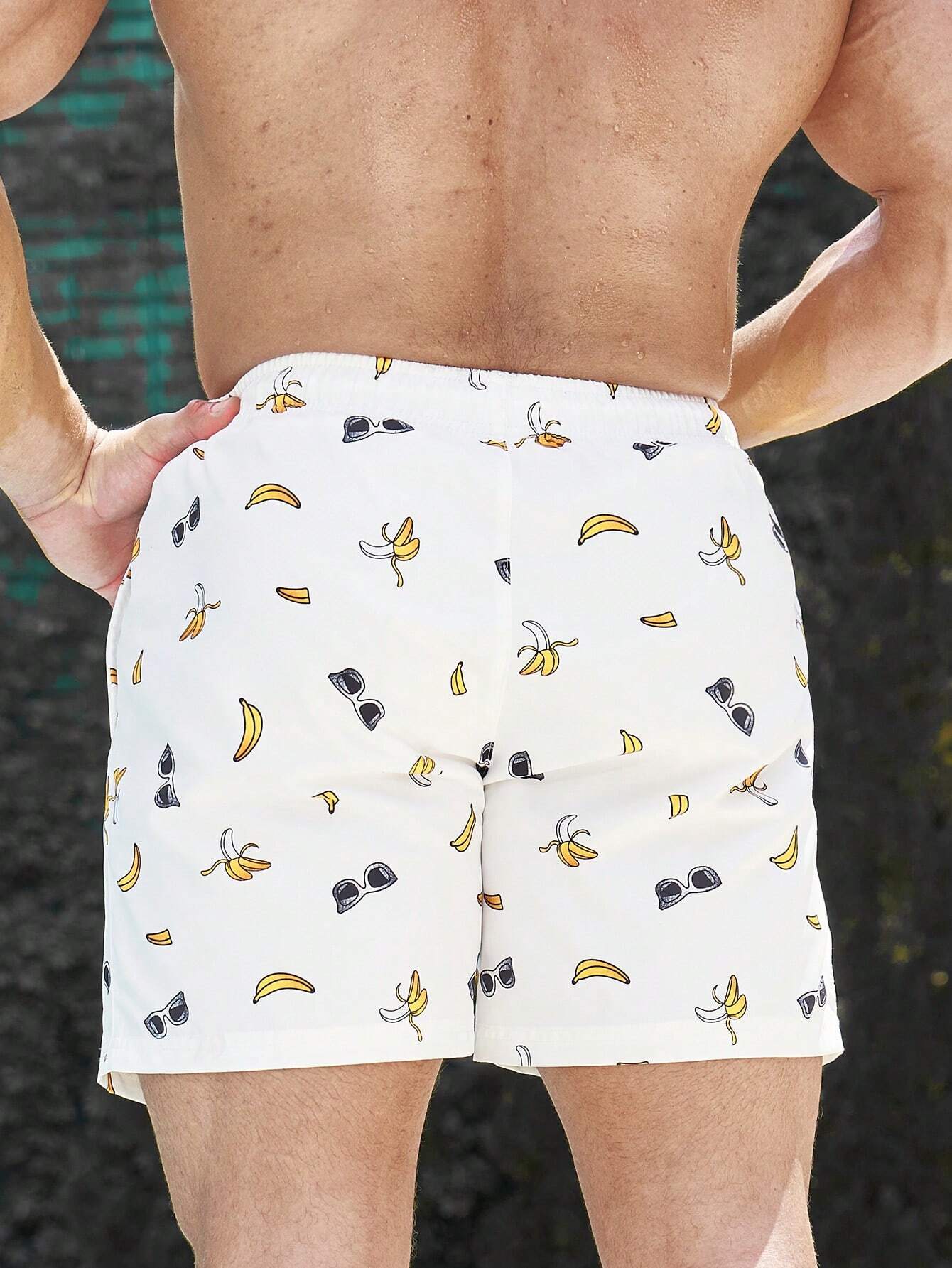 Banana Print Swim Trunks-Waves And Trunks