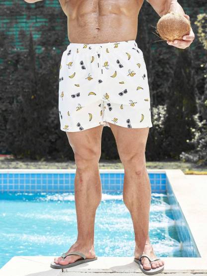 Banana Print Swim Trunks-Waves And Trunks