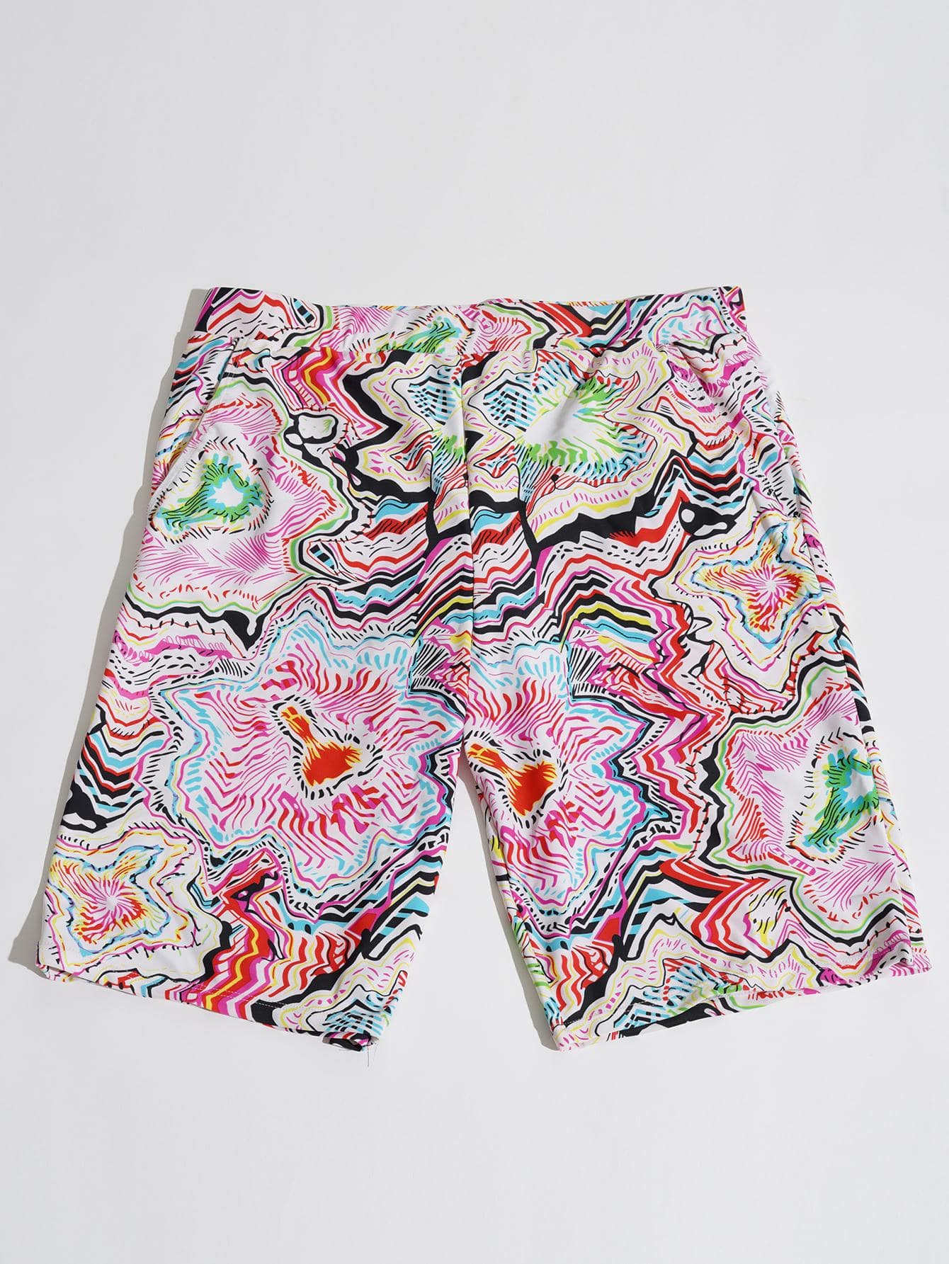 Allover Print Medium Stretch Swim Trunks-Waves And Trunks