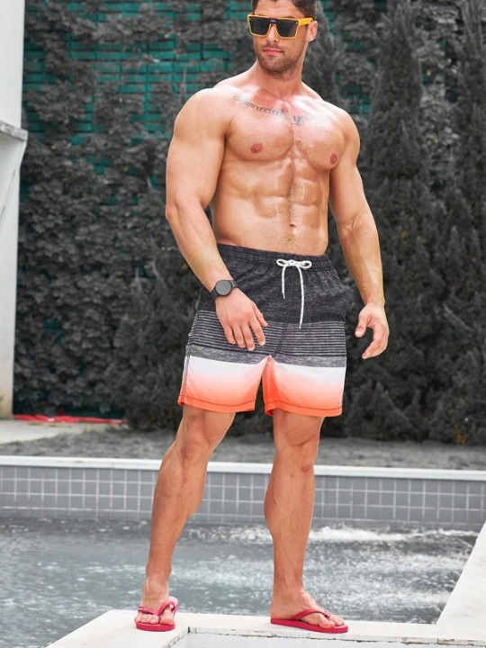 Striped Print Swim Shorts-Waves And Trunks