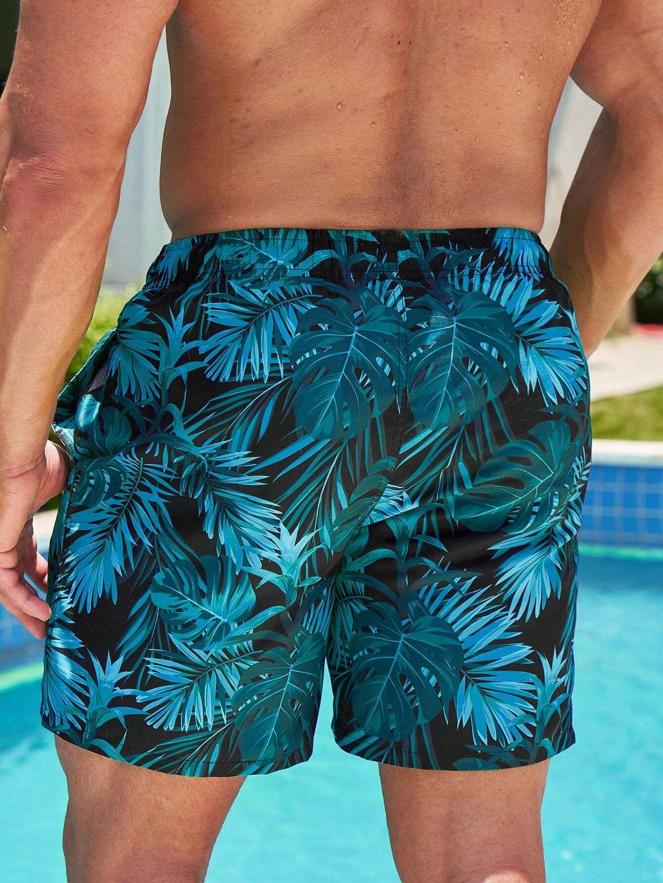 Tropical Printed Swim Trunks-Waves And Trunks
