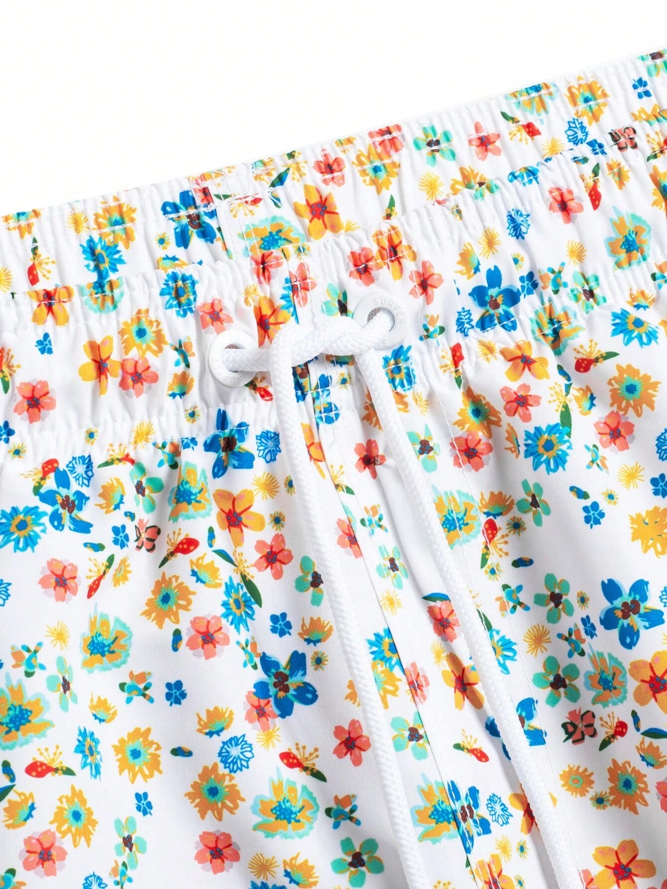 Ditsy Floral Drawstring Swim Trunks-Waves And Trunks