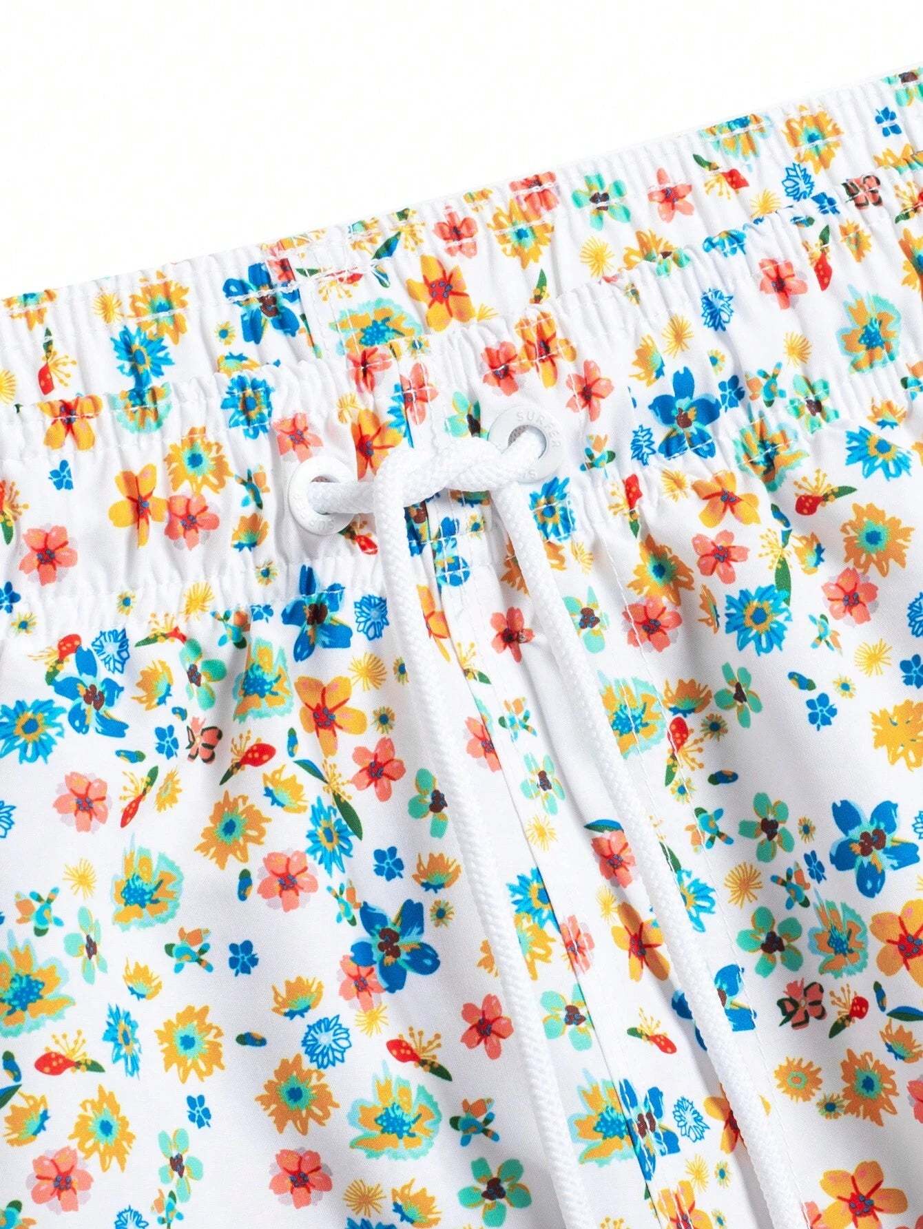 Ditsy Floral Drawstring Swim Trunks-Waves And Trunks