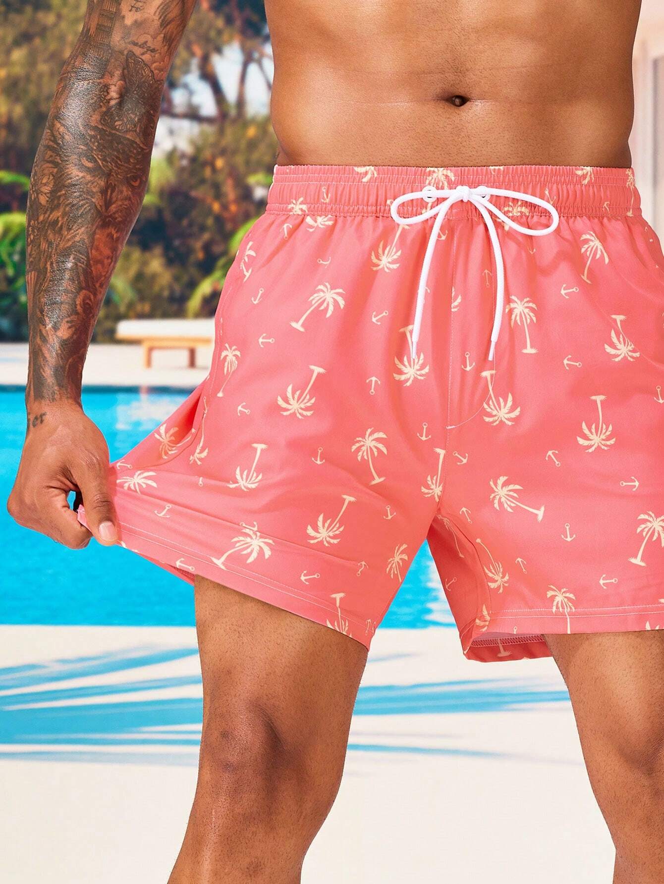 Coconut Tree Print 2 In 1 Shorts-Waves And Trunks
