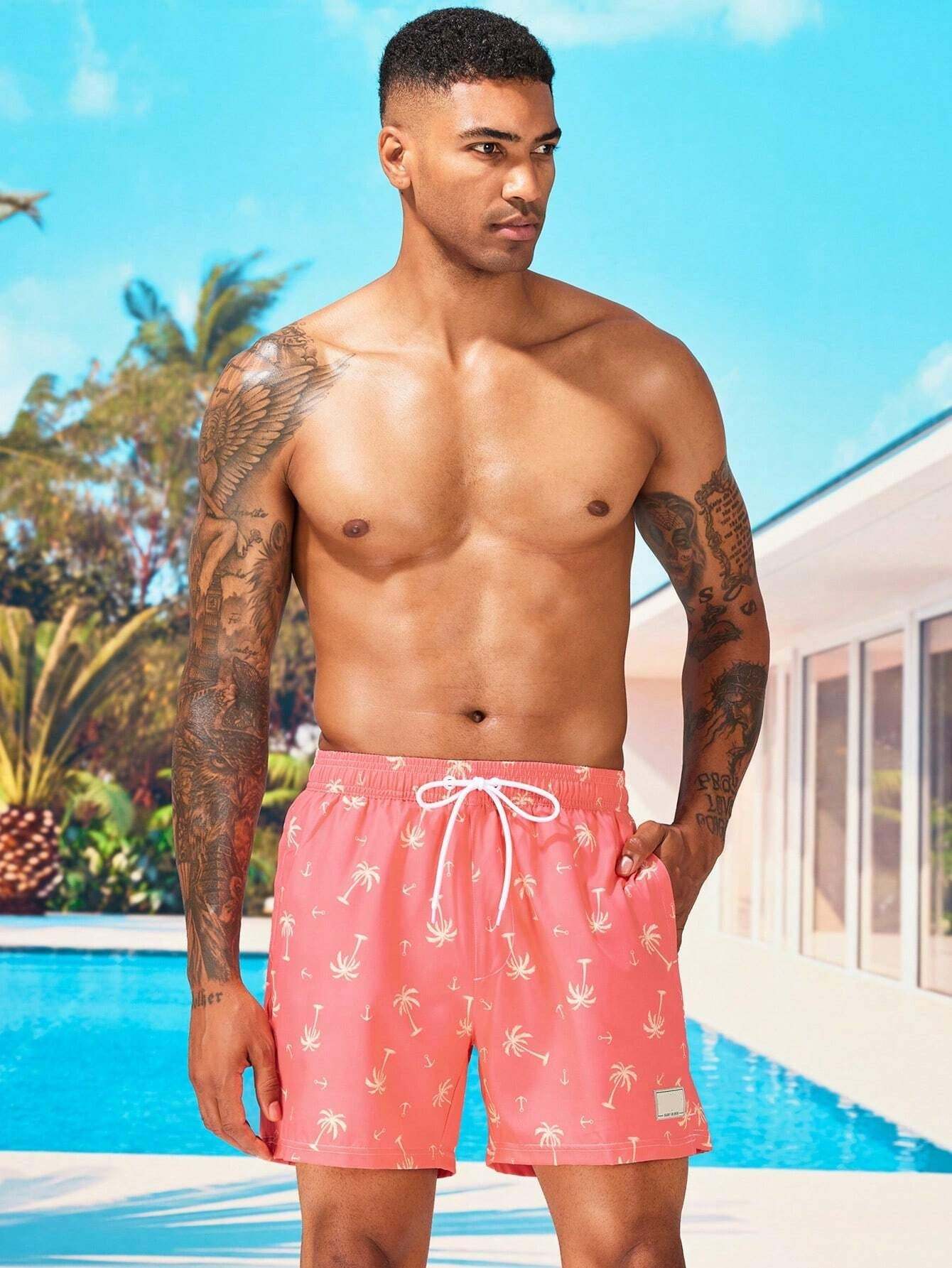 Coconut Tree Print 2 In 1 Shorts-Waves And Trunks