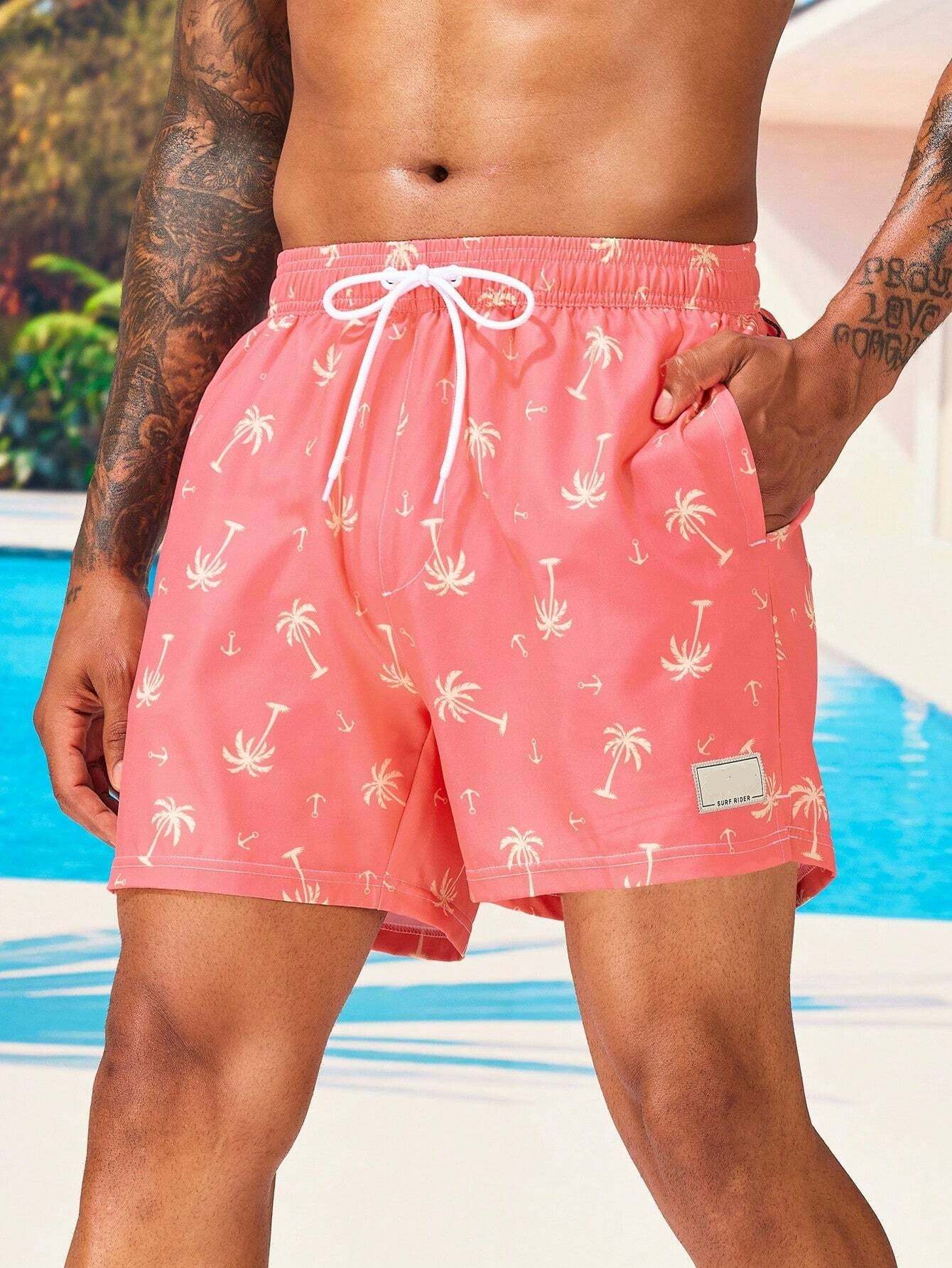 Coconut Tree Print 2 In 1 Shorts-Waves And Trunks