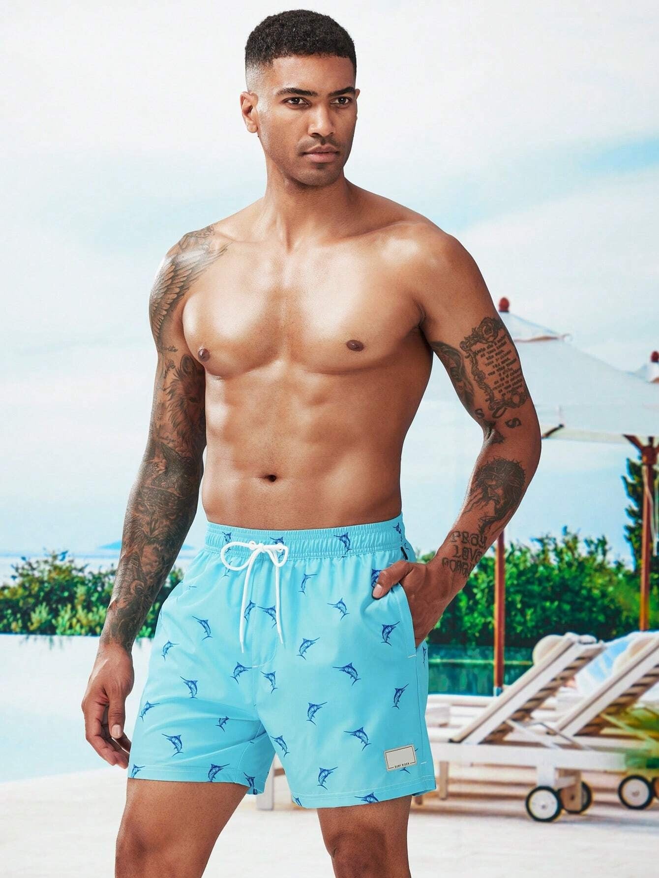 Whale Print 2 In 1 Swim Trunks-Waves And Trunks