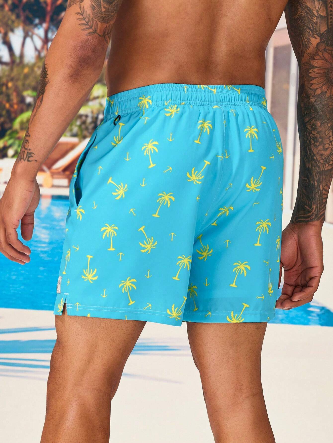 Coconut Tree Print 2 In 1 Shorts-Waves And Trunks