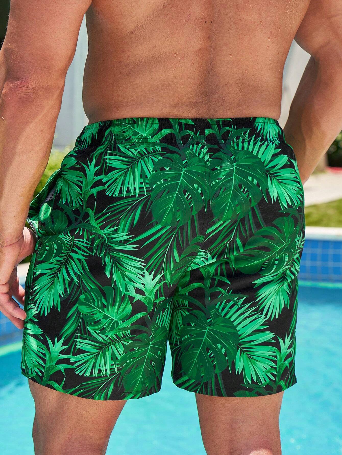Tropical Printed Swim Trunks-Waves And Trunks