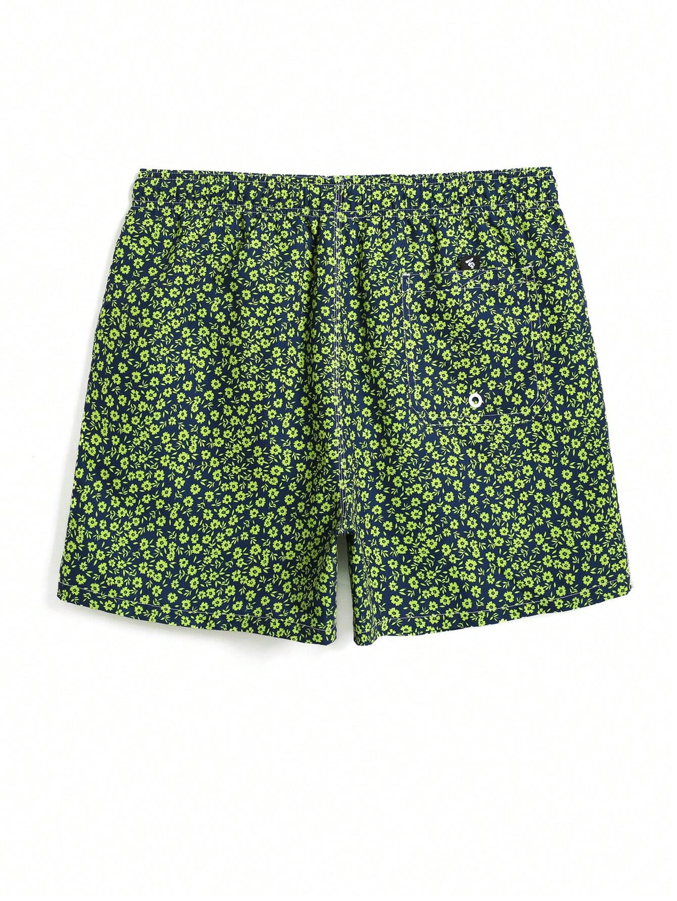 Letter Patched Detail Swim Trunks-Waves And Trunks