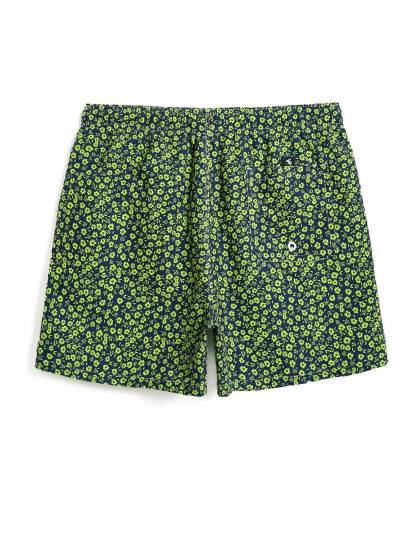Letter Patched Detail Swim Trunks-Waves And Trunks