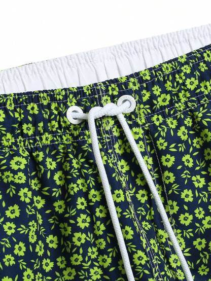 Letter Patched Detail Swim Trunks-Waves And Trunks